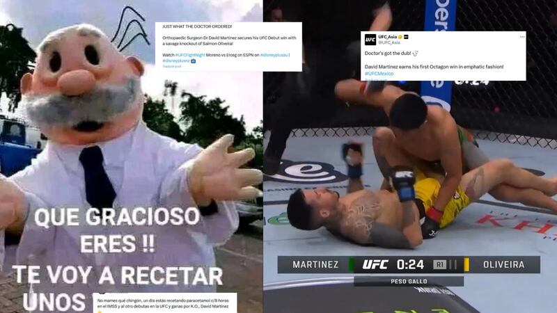 ‘Como lo recetó el doctor’: los memes del triunfo por nocaut de David Martínez en UFC México