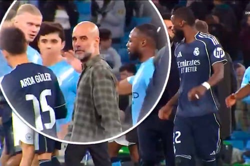 ¡Se calentaron Guardiola y Rüdiger! Arbeloa llegó a calmarlos tras victoria del Real Madrid (VIDEO)