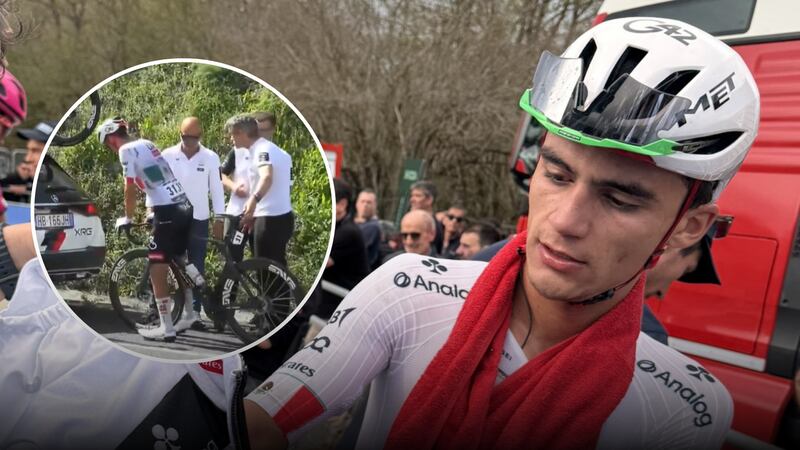 Isaac del Toro abandona Etapa 3 de la Vuelta al País Vasco 2026 tras sufrir una fuerte caída