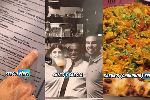 ¡Hay un menú de Checo Pérez en Silverstone! Ni los restaurantes lo olvidan (VIDEO)