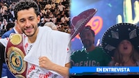 Ganó por TKO y se aventó un ‘PALOMAZO’: Divino Espinoza cantó en la gala de Canelo vs Mbilli