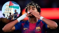 Lamine Yamal, acusado por Israel de fomentar el odio tras ondear bandera Palestina en festejos del Barcelona