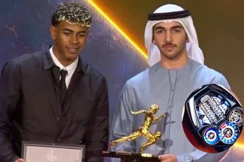 De HUMILDE, nada: ¿Cuánto vale el reloj que recibió Lamine Yamal por ganar el Premio Maradona?