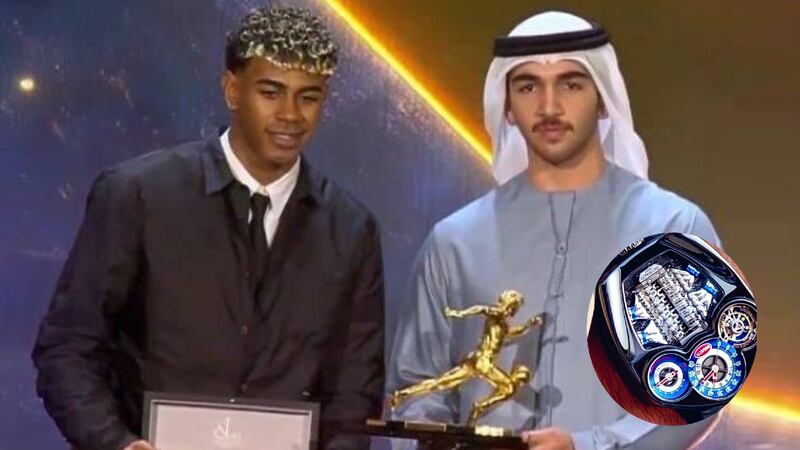 De HUMILDE, nada: ¿Cuánto vale el reloj que recibió Lamine Yamal por ganar el Premio Maradona?