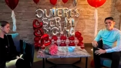 El futbolista del América organizó una cena romántica para declararle su amor a Nailea Vidrio.