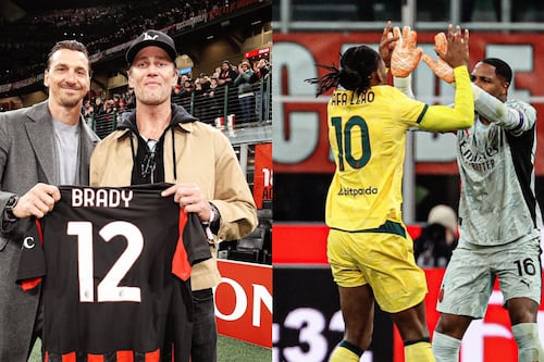 ¡Invitado de lujo en San Siro! Tom Brady se suma a Zlatan Ibrahimovic en empate del Milan ante Como