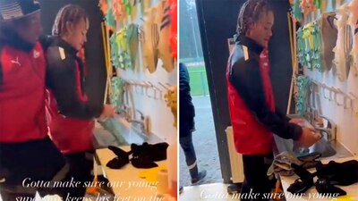 El volante del PSV tuvo que limpiar los zapatos de sus compañeros, que le dieron una lección de humildad.