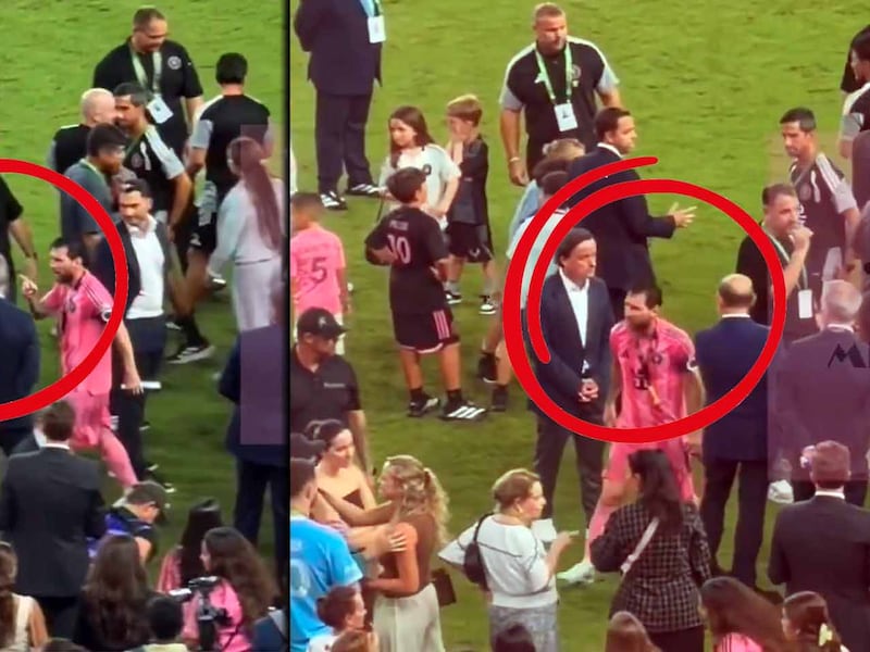 ¡Se enojó Messi! Graban encontronazo con el Comisionado de la MLS tras ganar la Campeones Cup (VIDEO)