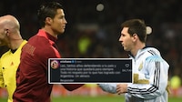 ‘Todo mi respeto por lo que has logrado’: Cristiano dedica mensaje a Messi tras retirarse de Argentina