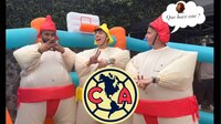 Jugadores del América aparecieron disfrazados en fiesta infantil echando cascarita (VIDEO)