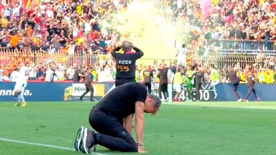 Lecce se salvó del descenso con un penal al 90'+11.