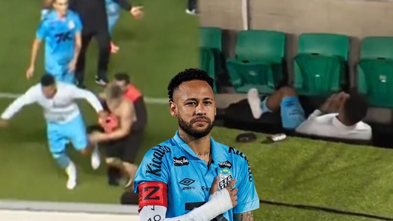 Irreal: Fan DERRIBÓ a jugador de Santos buscando una foto con Neymar; terminó en la banca (VIDEO)