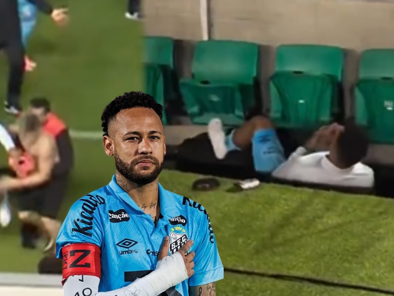 Irreal: Fan DERRIBÓ a jugador de Santos buscando una foto con Neymar; terminó en la banca (VIDEO)
