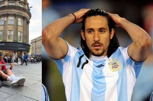 Jonás Gutiérrez, mundialista con Argentina, toca guitarra en calles de Inglaterra y su ex señala, ‘no lo conozco’ (VIDEO)
