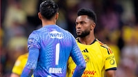 Miguel Borja se burló del ‘Tala’ Rangel tras su doblete en el empate de América y Chivas (VIDEO)
