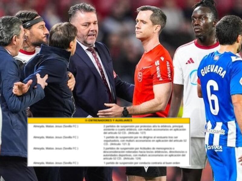 Matías Almeyda es SUSPENDIDO 7 JUEGOS por encarar al árbitro; Sevilla apelará al ser ‘excesivo’