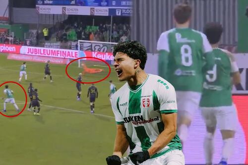 ¡Pegadito al palo! Stephano Carrillo marcó un BRUTAL GOLAZO y le dio el TRIUNFO al Dordrecht (VIDEO)