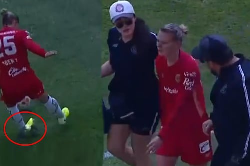 ¡Se le atoró el tobillo! Jugadora del Toluca SE LESIONA por mala condición del Estadio Cuauhtémoc