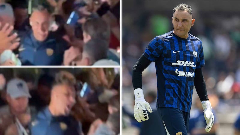 Aficionado de Pumas lastimó mano de Keylor Navas al querer saludarlo en San Luis (VIDEO)