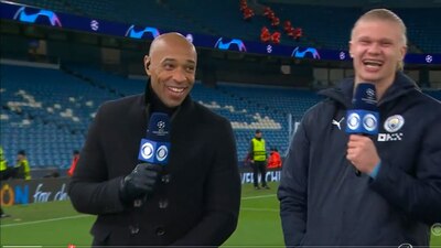 El delantero noruego bromeó con los cinco goles que le marcó al RB Leipzig.