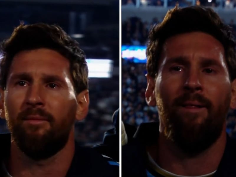 ¡Hasta las lágrimas! Messi rompió en llanto escuchando el himno de Argentina en su despedida (VIDEO)