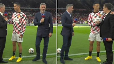 Ronaldo ignoró a Carragher durante una transmisión en vivo.