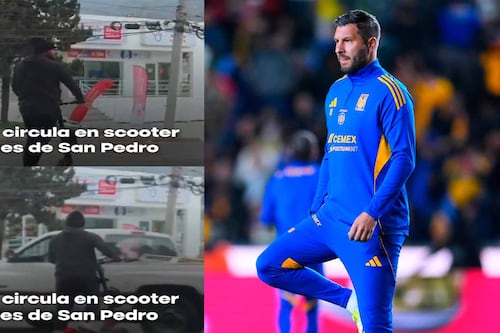 André-Pierre Gignac casi es atropellado al ir en scooter y se encara con conductor (VIDEO)