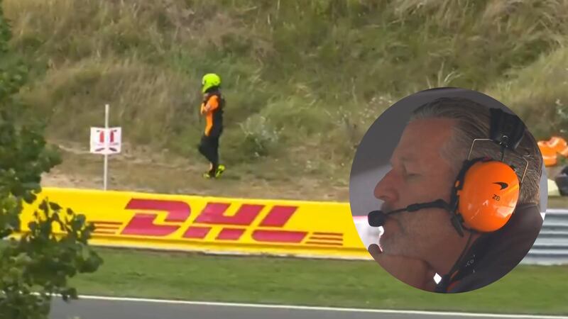 Lando Norris ABANDONÓ el GP de Países Bajos y terminó sentado en el pasto (FOTO)