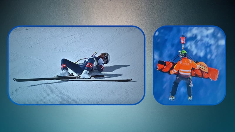 Lindsey Vonn sufre ESCALOFRIANTE caída y es retirada en helicóptero en descenso olímpico de Cortina