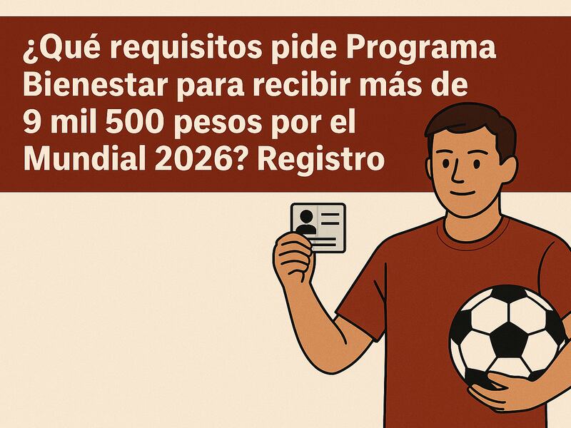 ¿Qué requisitos pide Programa Bienestar para recibir más de 9 mil 500 pesos por el Mundial 2026? Registro