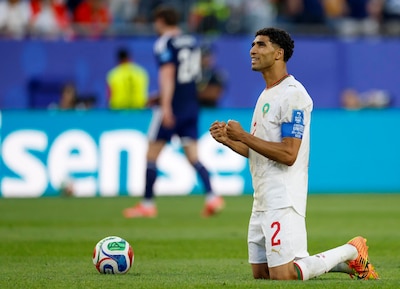 Hakimi lidera a Marruecos en la búsqueda del primer lugar de su grupo en el Mundial. (Foto: EFE)
