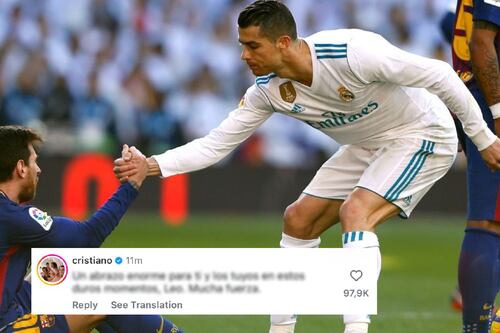 Cristiano Ronaldo dedica MENSAJE a Messi tras la muerte de su papá: ‘Un abrazo... mantente fuerte’
