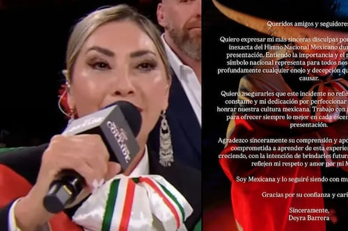 ‘Lamento profundamente el enojo y decepción causados’, Deyra Barrera tras error en Himno Nacional