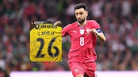 Bruno Fernandes presume camiseta del América; se la regaló un ex compañero en el Sporting