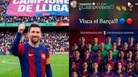 Messi y leyendas del Barcelona celebran el título blaugrana tras Clásico ante Real Madrid